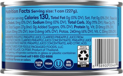 Dole Canned Fruit, Pineapple Chunks in 100% Pineapple Juice, Gluten Free, Pantry Staples, 8 Oz, Packaging May Vary
