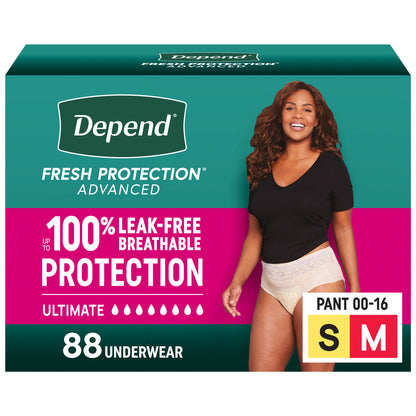 Depend  Protection Advanced Incontinence & Postpartum Bladder Leak Underwear for Women, Ultimate Absorbency