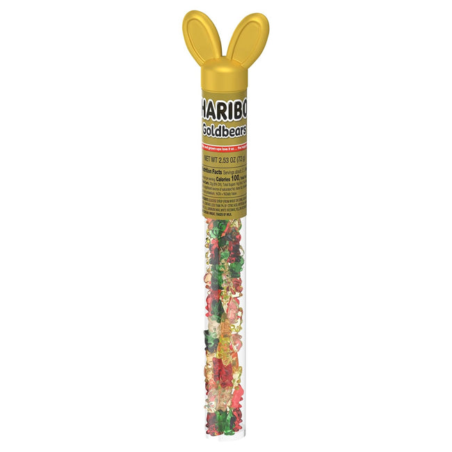 Haribo Gummi Candy | Easter Limited Edition | Goldbears in a Bunny Tube | Original Flavors, 2.5 Oz.