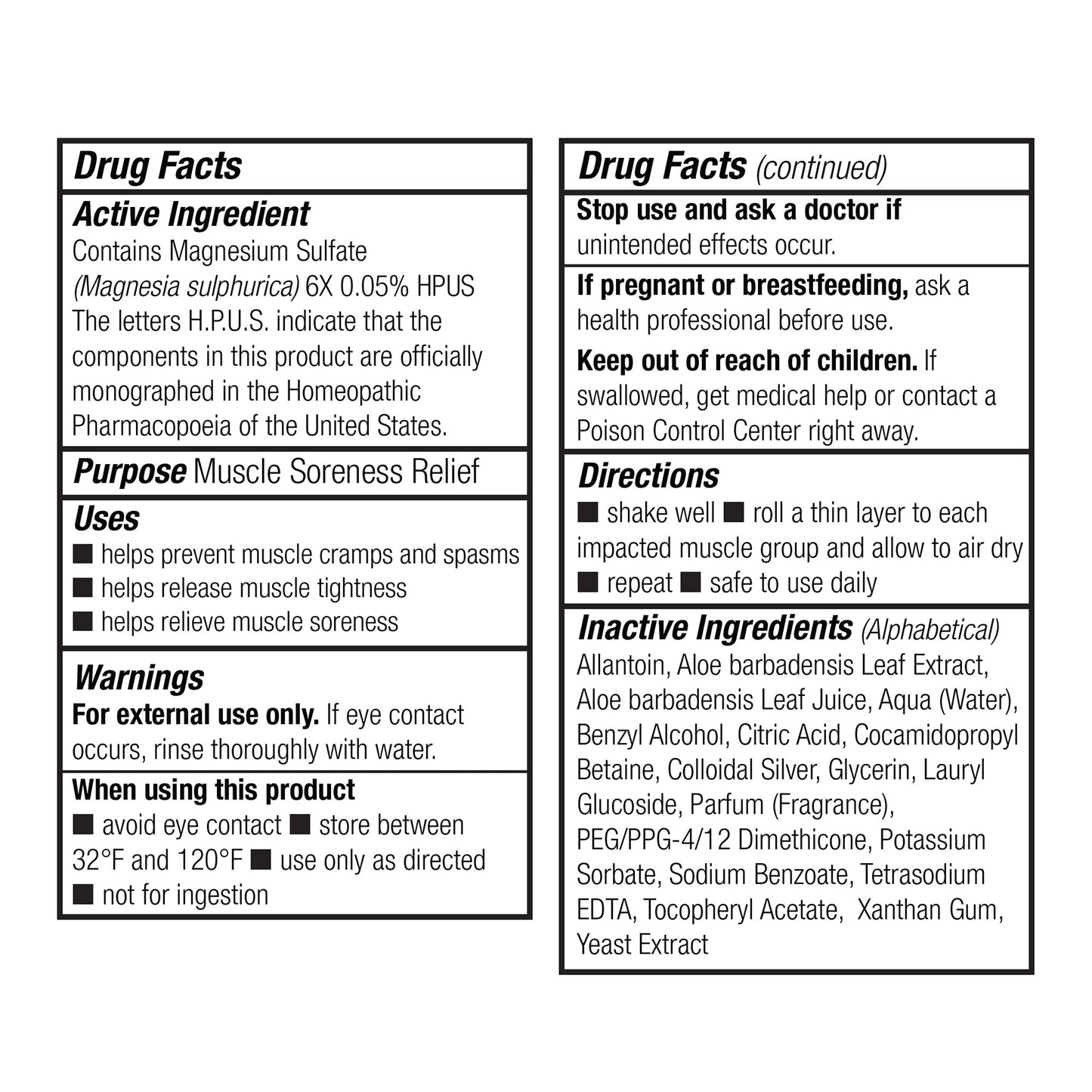 Theraworx Muscle Cramps Roll-On, with Magnesium Sulfate 3Oz, 2-Pack