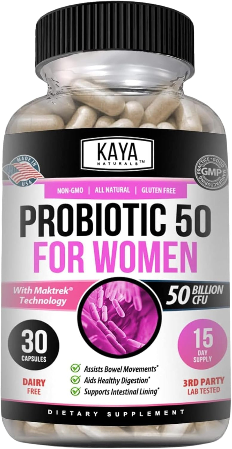 Naturals Probiotic 50 Billion CFU - Probiotics for Women, Probiotics for Men and Adults, Natural - Gut Health & Immune Support Supplement - Provides Digestive Support - 30 Vegetable Capsules