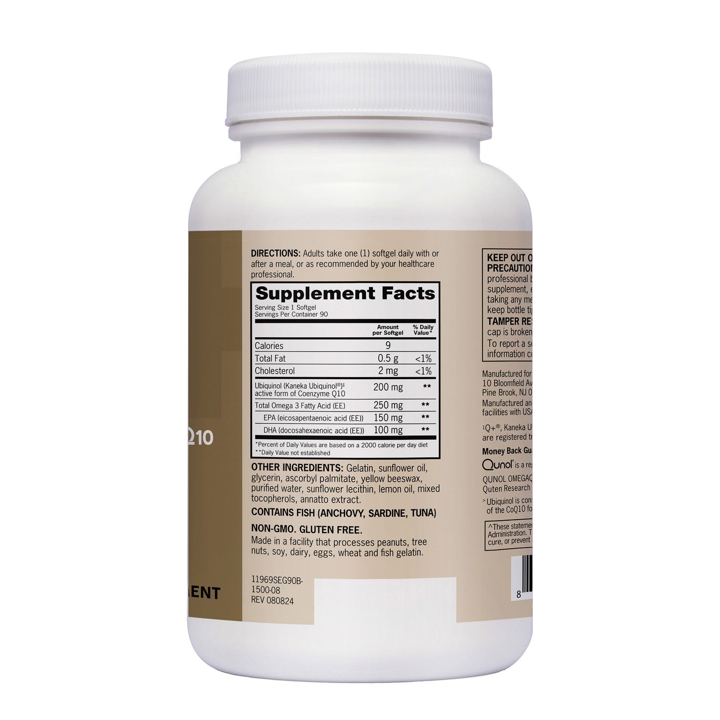 Qunol plus Coq10 Ubiquinol 200 Mg. with Omega-3, 90 Softgels