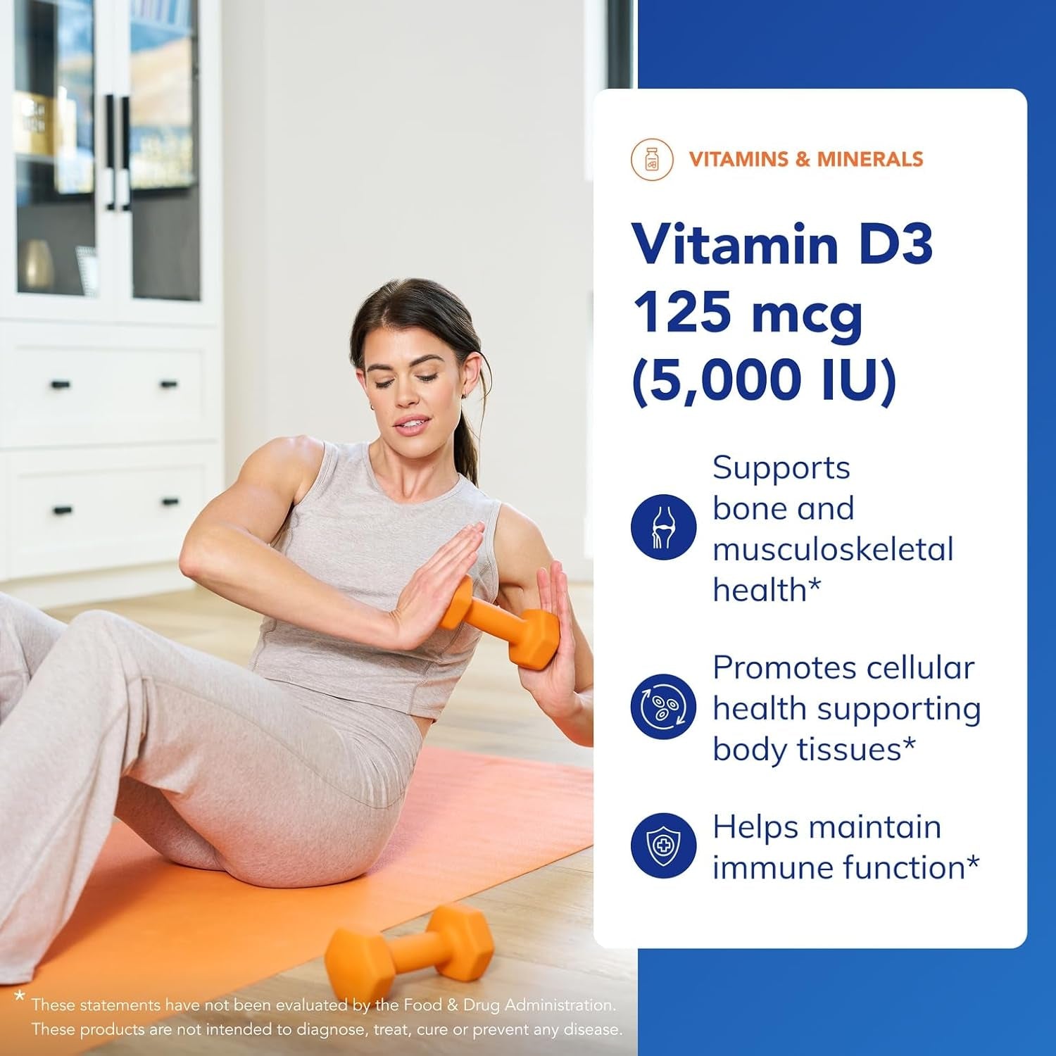 Pure Encapsulations Vitamin D3 125 Mcg (5,000 IU) - Supplement to Support Bone, Joint, Breast, Heart, Colon, and Immune Health* - with Vitamin D - 120 Capsules