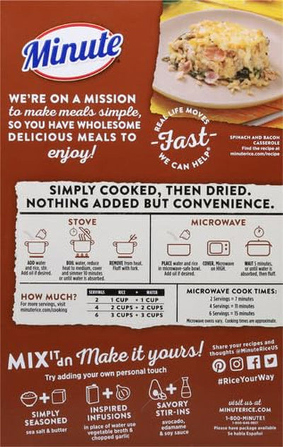Minute Brown Rice, Instant Brown Rice for Quick Meals, 28-Ounce Box