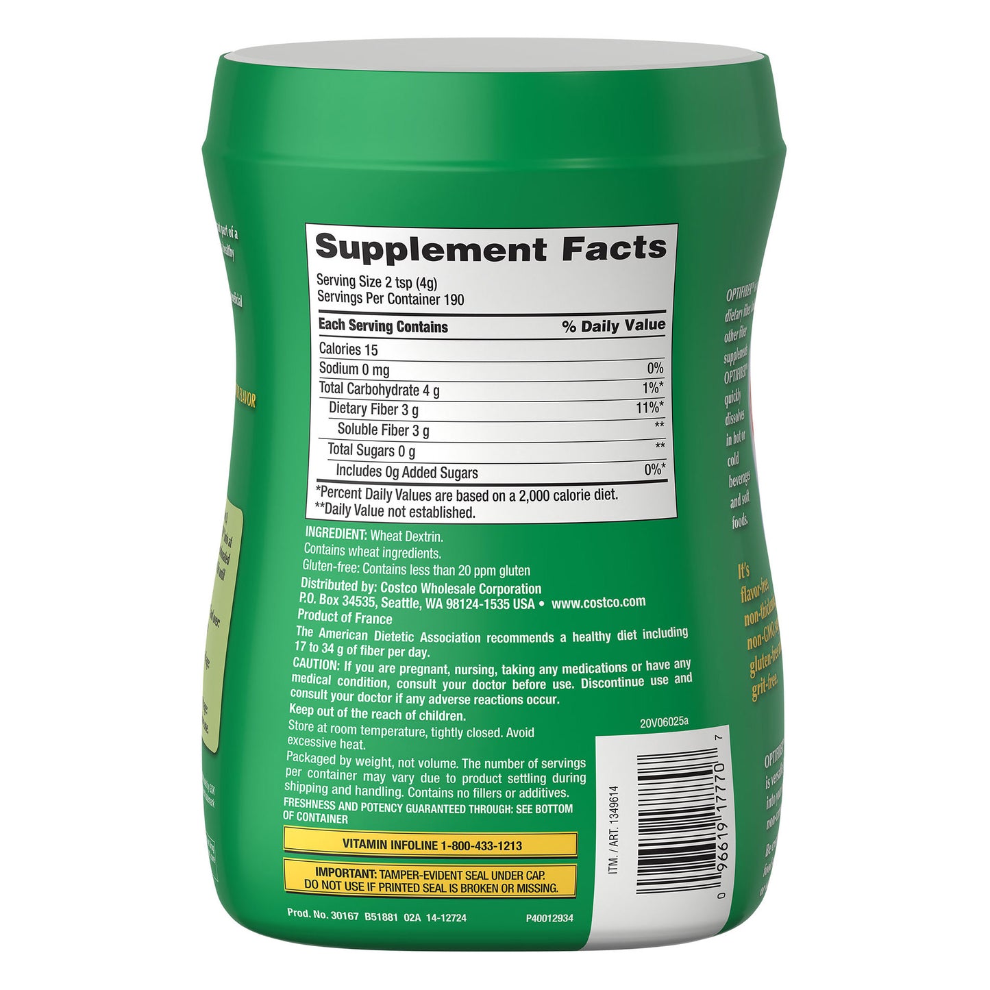 Kirkland Signature OPTIFIBER, 26.8 Ounces 190 Servings