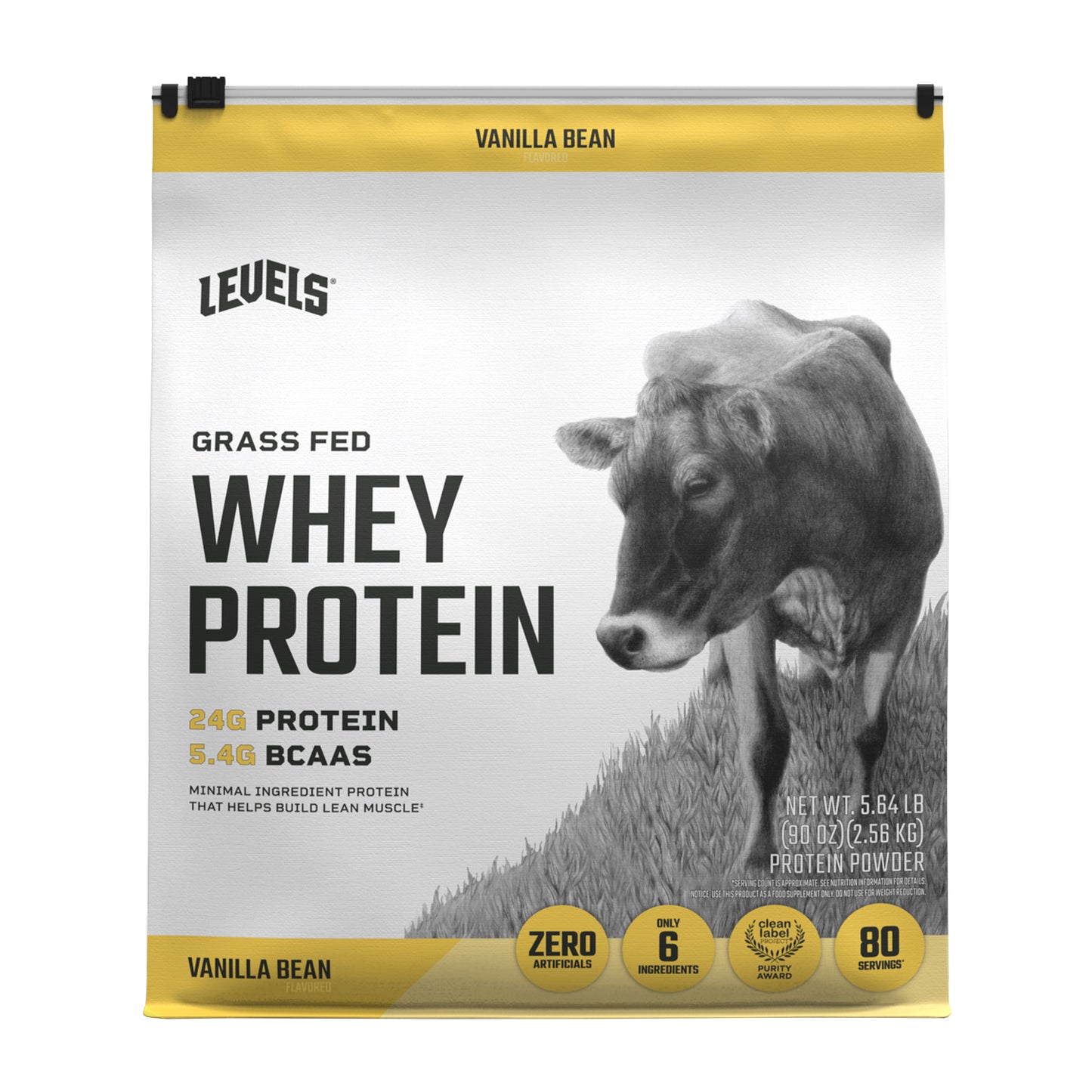 Levels Grass Fed Whey Protein, Vanilla Bean, 5.64 Lbs