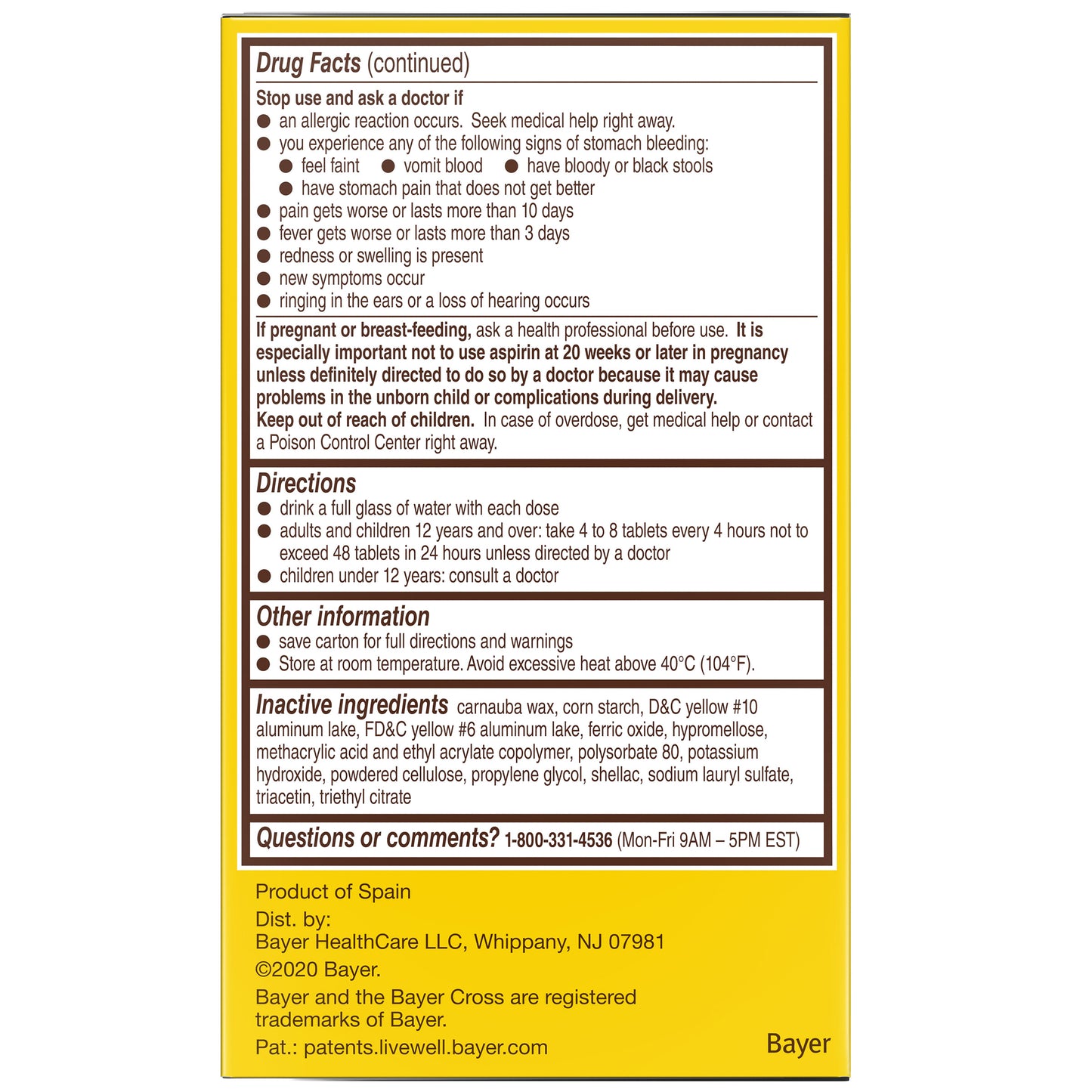 Bayer Aspirin Regimen Low Dose 81 Mg., 365 Enteric Coated Tablets