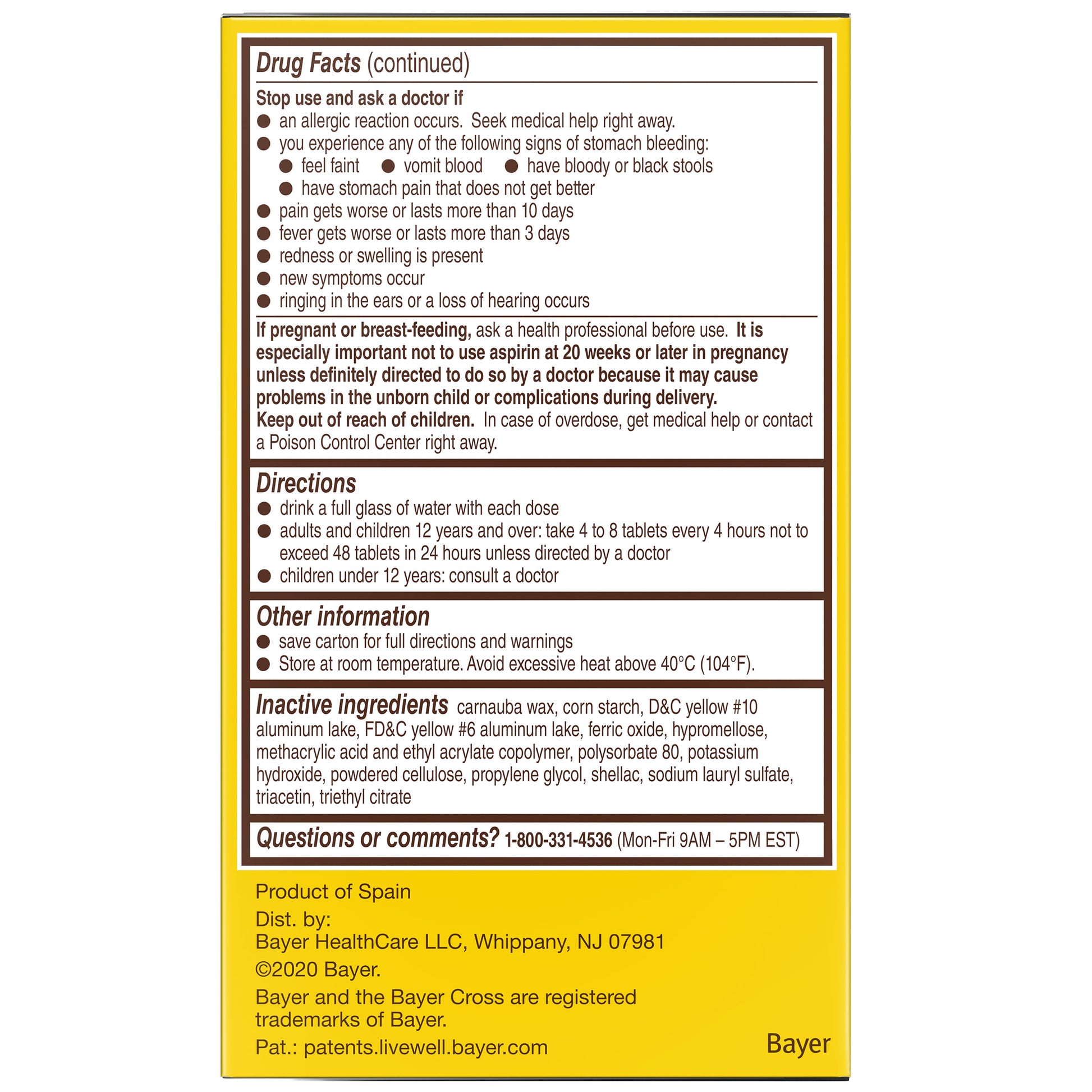 Bayer Aspirin Regimen Low Dose 81 Mg., 365 Enteric Coated Tablets