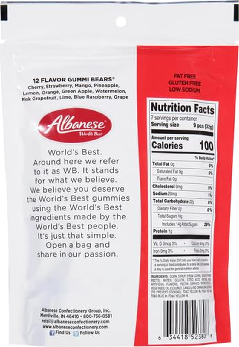 Albanese World'S Best 12 Flavor Gummi Bears , 9Oz Case of 12