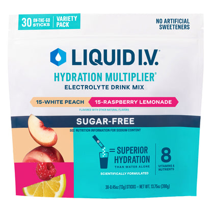 Liquid I.V. Hydration Multiplier, 30 Individual Serving Stick Packs in Resealable Pouch, Sugar Free, Variety Pack