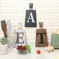 Cutting Board Eat Sign Set Hanging Art for Kitchen and Home Decoration (Gray, White, Brown)