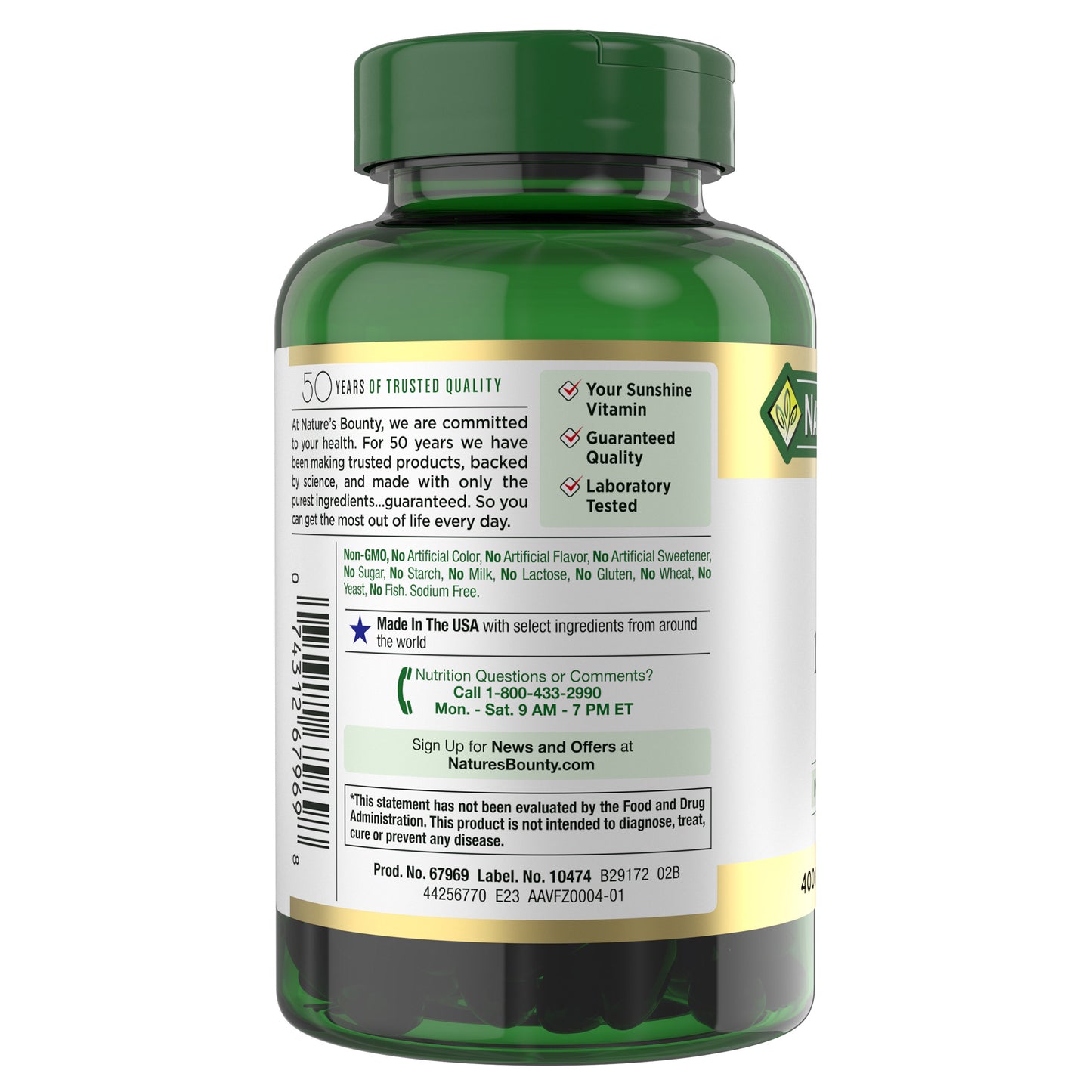 Nature'S Bounty Vitamin D3 125 Mcg, 400 Softgels