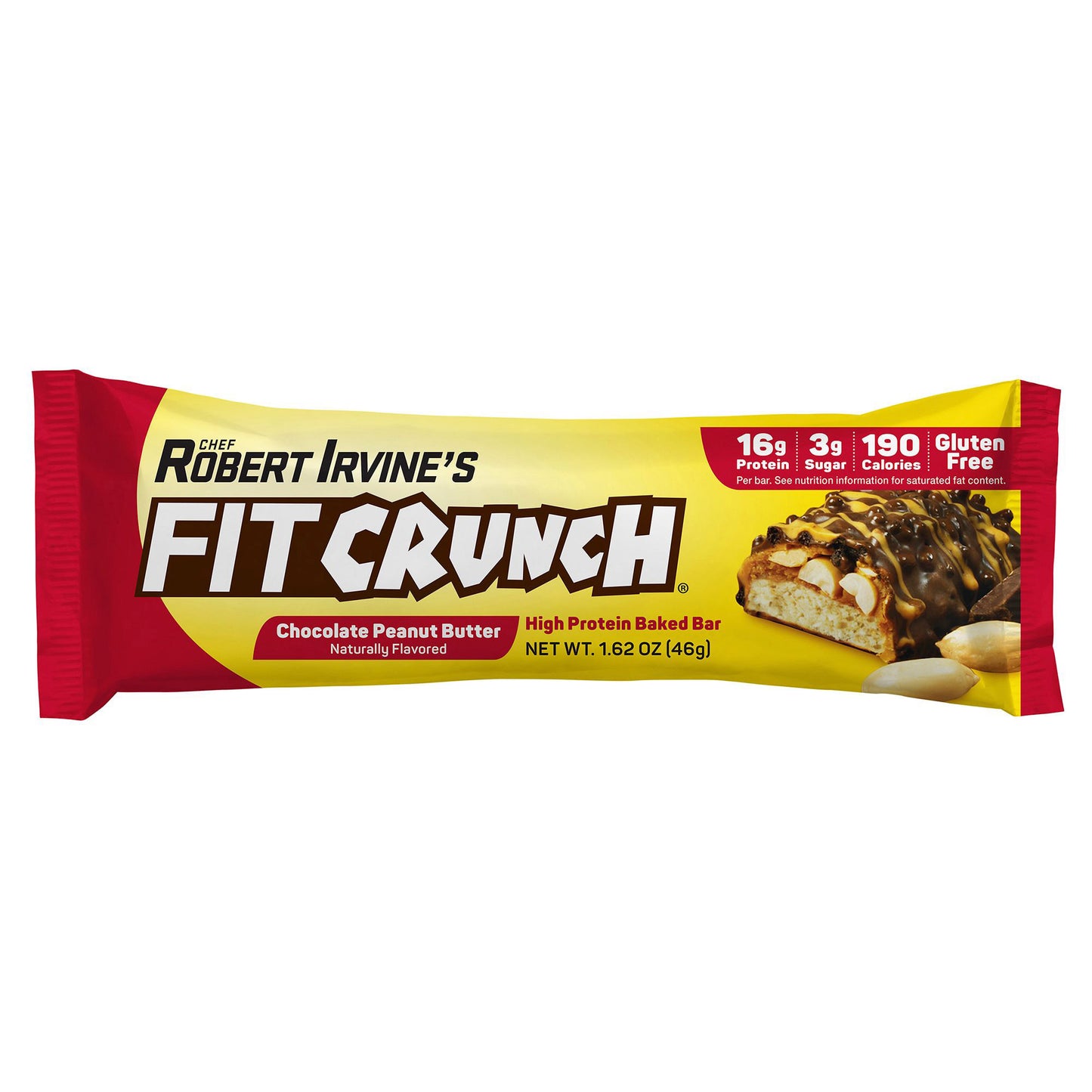 FITCRUNCH Protein Bars, 16G Protein, Chocolate Peanut Butter, 1.62 Oz, 18-Count