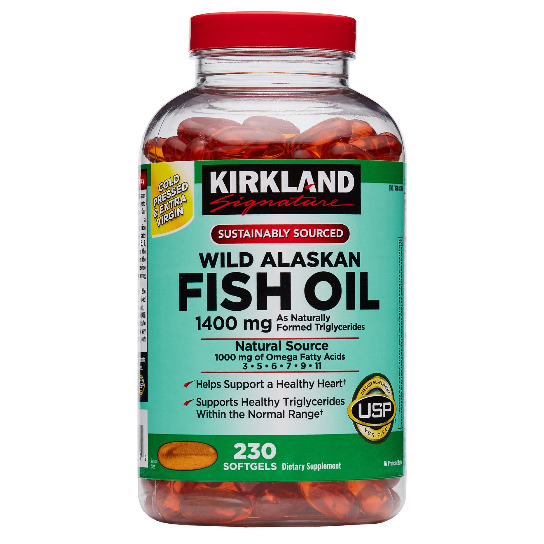 Kirkland Signature Wild Alaskan Fish Oil 1400 Mg, 230 Softgels