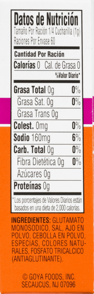 Goya 2.11 Oz without Annatto Sazon without Annatto Seasoning, 2.11 Oz Packing May Vary 