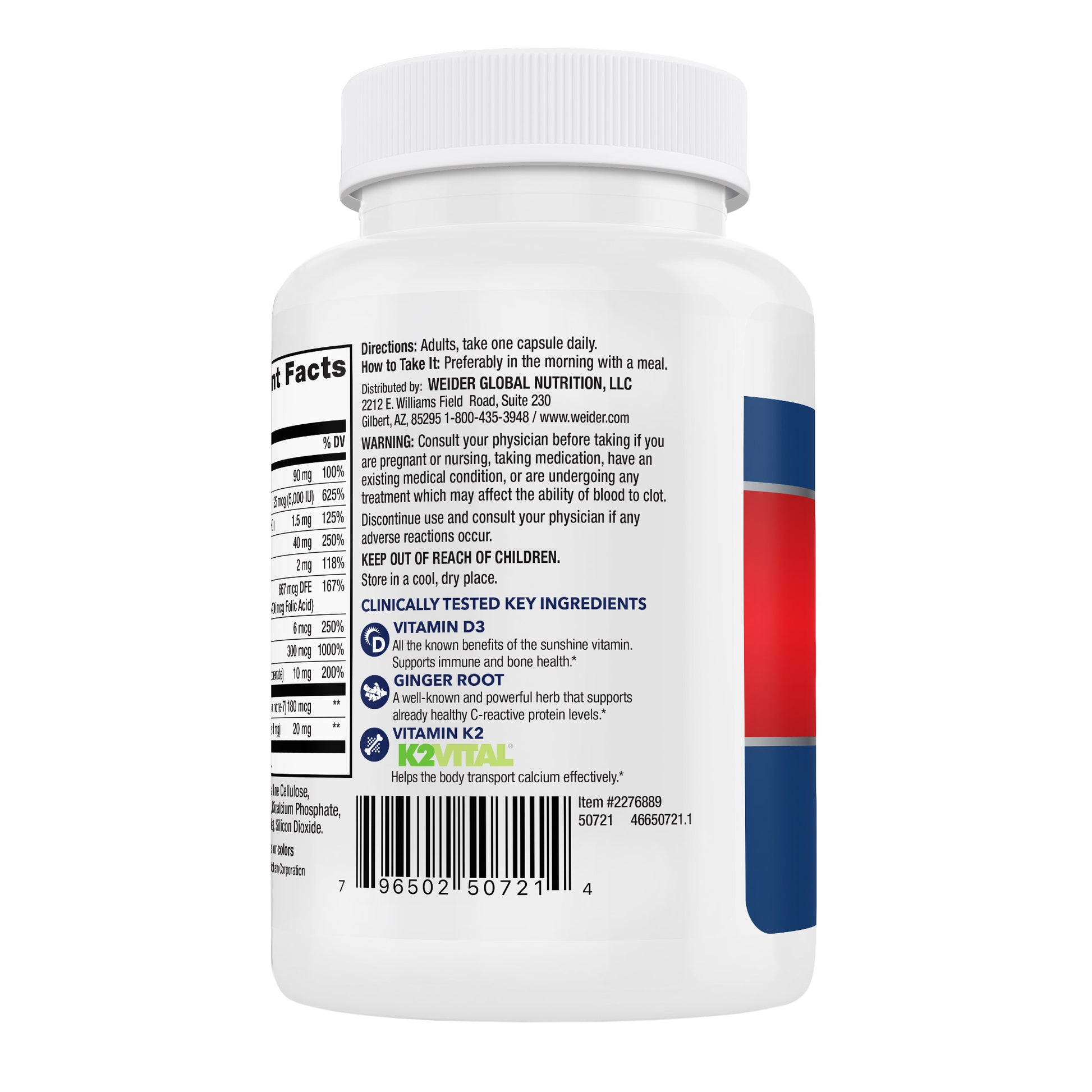 Weider Artery Health with Vitamin K2 plus D3, 90 Veggie Caps
