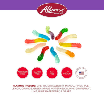 Albanese World'S Best 12 Flavor Mini Gummi Worms, 7.5Oz Case of 48