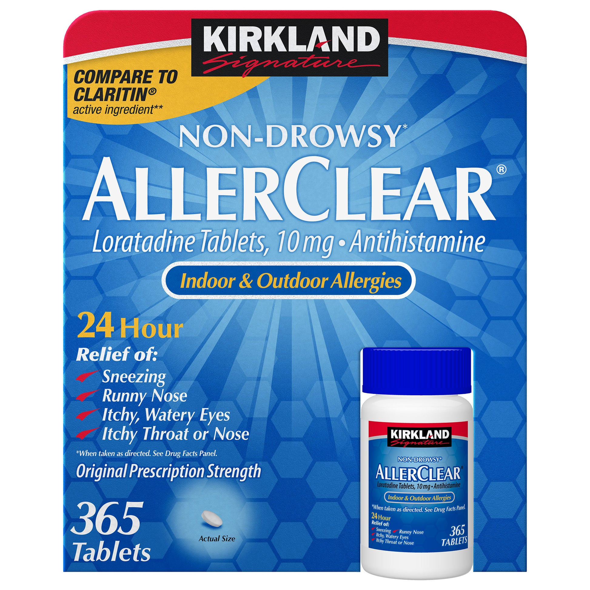 Kirkland Signature Non-Drowsy Allerclear Antihistamine 10 Mg., 365 Tablets