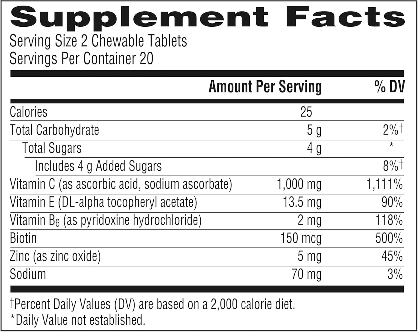 Emergen-C Chewable Vitamin C 1000Mg, with B Vitamins and Antioxidants Tablet (40 Count, Orange Blast Flavor), Dietary Supplement