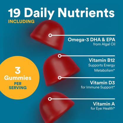 Smartypants Men'S Multivitamin Gummies - Improved Formula: Omega 3 (DHA/EPA), Methylfolate, Vitamin D3, C, Vitamin B12, B6, Vitamin A, K, Zinc & Selenium, Gluten Free, 90 Count (30 Day Supply)