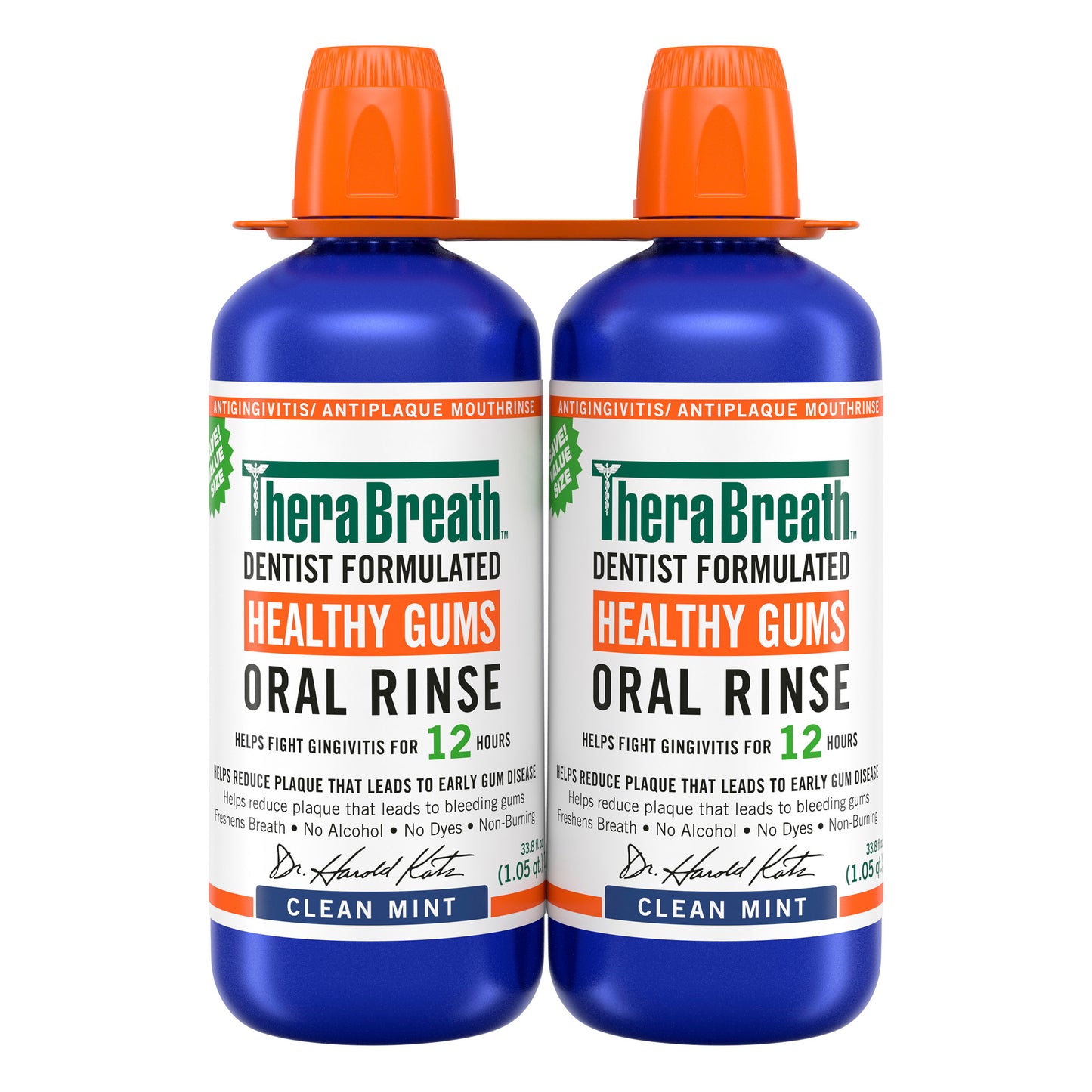 Therabreath Healthy Gums Oral Rinse, 33.8 Fl Oz, 2-Pack