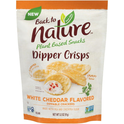 Back to Nature Gluten Free Crackers, White Cheddar Flavored Dipper Crisps - Vegan, Non-Gmo, Crackers for Dipping - Delicious & Quality Snacks, 3.2 Ounce​