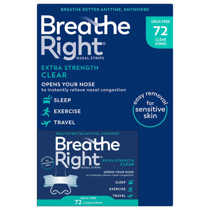 Breathe Right Extra Strength Nasal Strips, 72 Strips