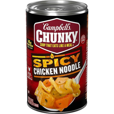 Campbell'S Chunky Soup, Spicy Chicken Noodle Soup, 18.6 Oz Can
