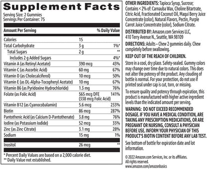 Adult Multivitamin Gummies, Mixed Berry & Cherry, 150 Gummies, 75-Day Supply, Pack of 1 (Previously Solimo)