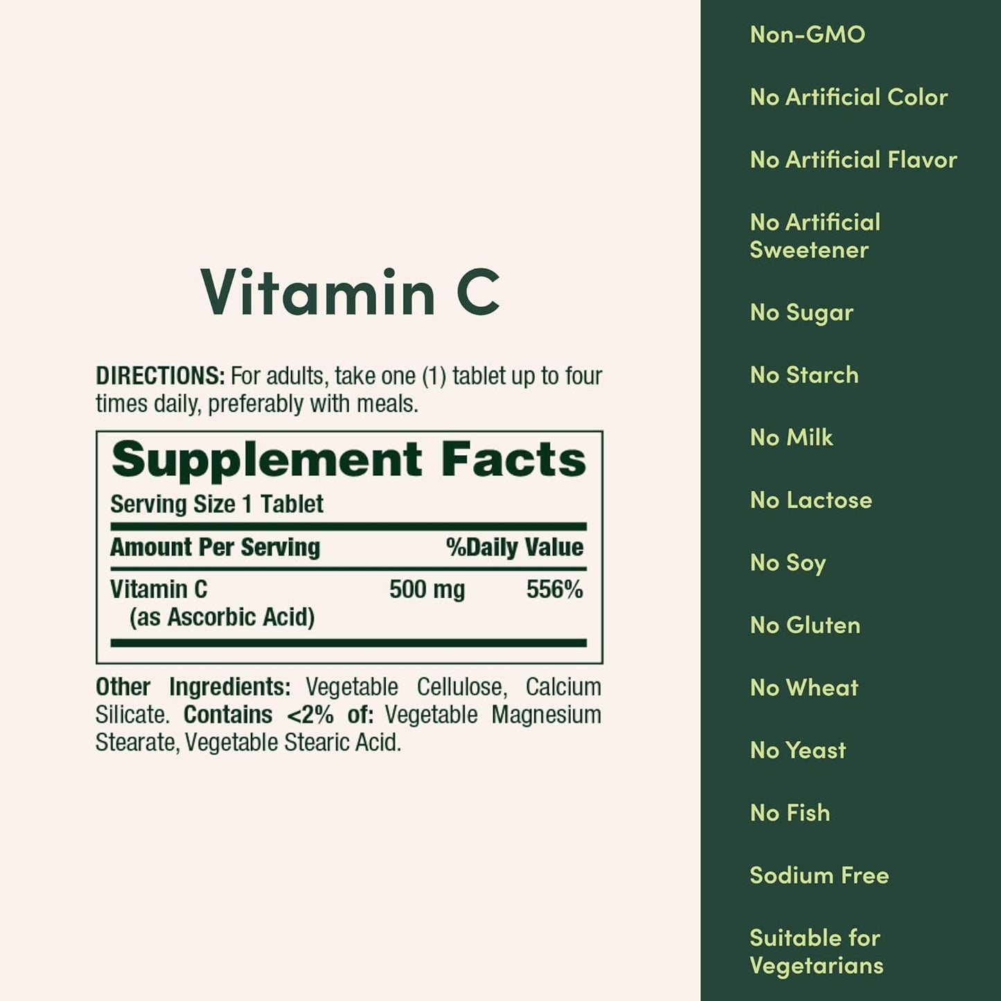 Nature'S Bounty Vitamin C 500Mg, Supports a Healthy Immune System, Daily Vitamin Supplement, 250 Vegetarian Tablets