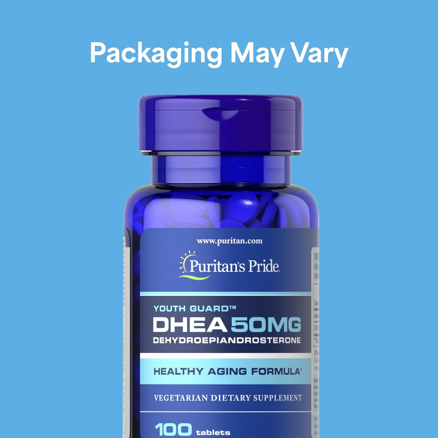 Puritan'S Pride Youth Guard™ DHEA for Women and Men 50Mg, Dietary Supplement for Healthy Aging, 3 Month Supply, 100 Tablets