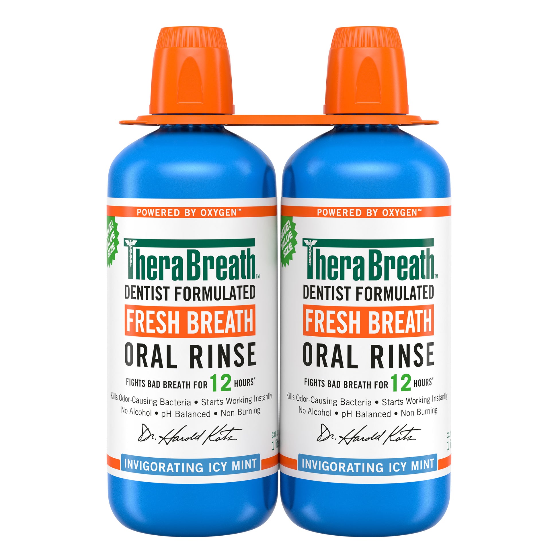 Therabreath Icy Mint Oral Rinse, 1 Liter, 2-Pack