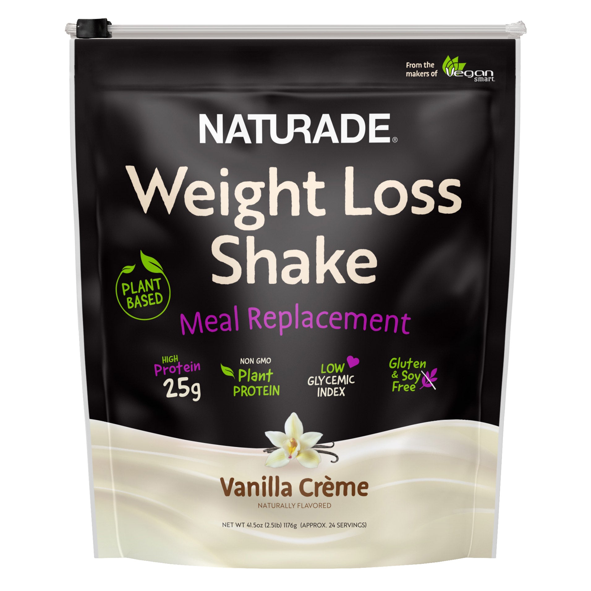 NATURADE Plant-Based  High Protein Shake, Vanilla Creme, 2.5 Lbs