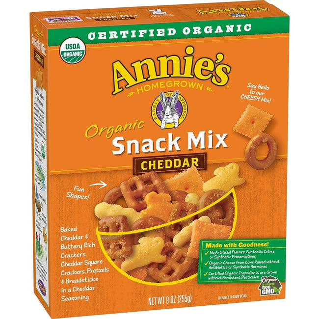Annie'S Homegrown Organic Cheddar Snack Mix, Bunnies Cheddar, 9 Oz
