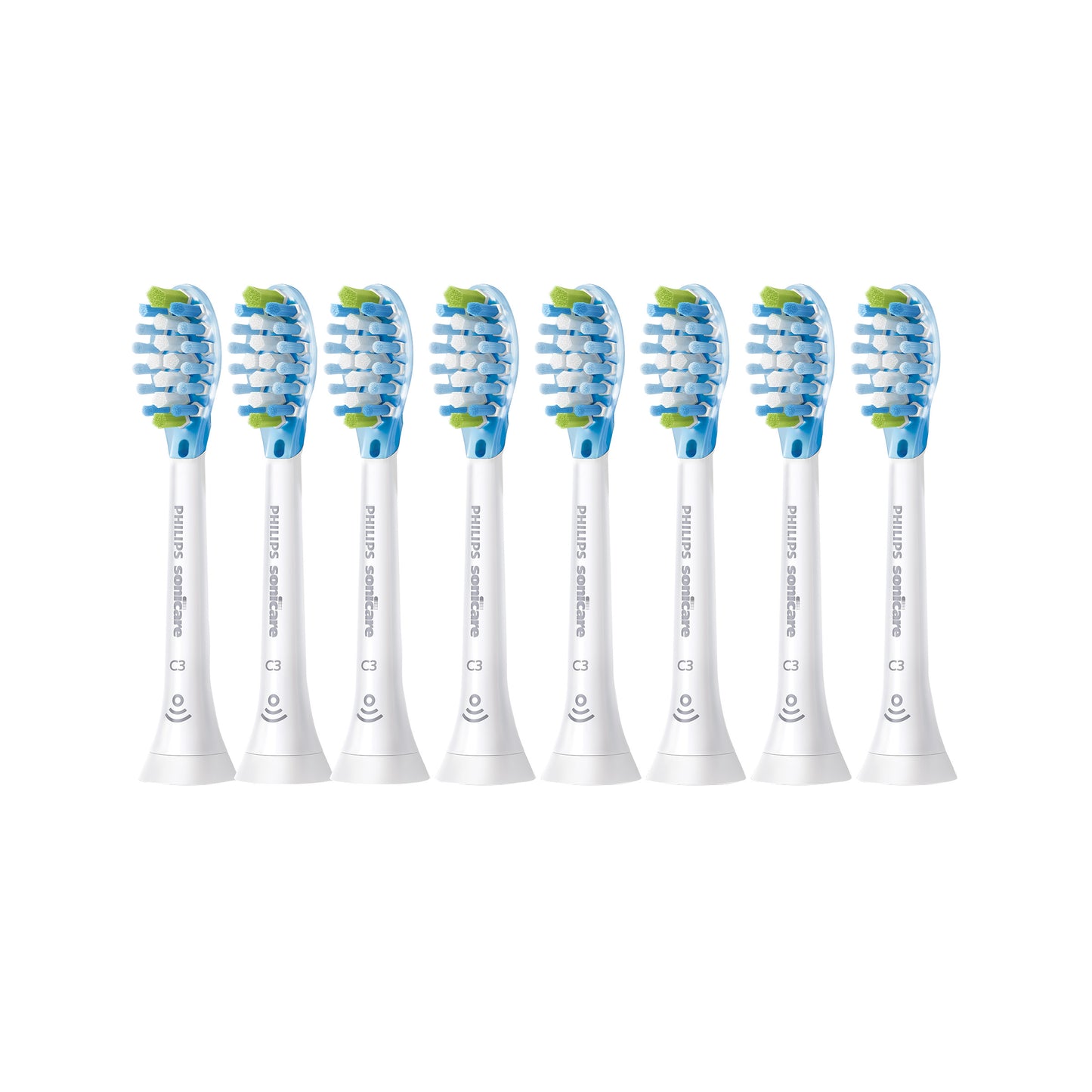 Philips Sonicare C3 Two-In-One  Electric Toothbrush Heads, Soft Bristle, Plaque Removal and Whitening, 8-Pack