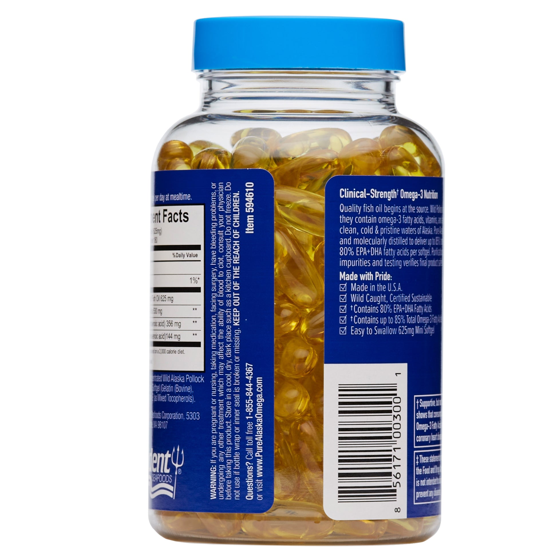 Pure Alaska Omega-3 Clinical Strength 500 Mg EPA & DHA, 180 Mini Softgels