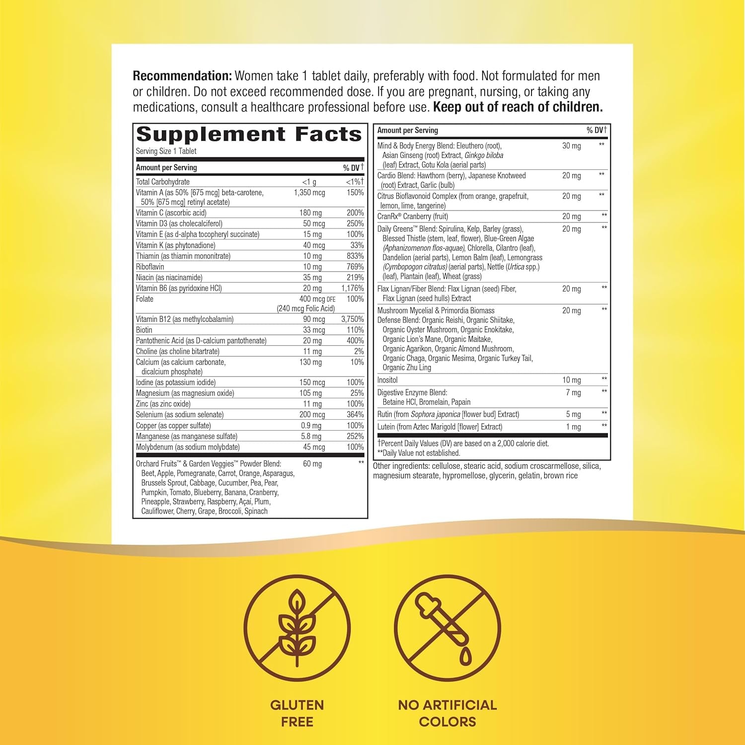 Nature’S Way Alive! Women’S 50+ Ultra  Complete Multivitamin, High  Formula, Supports Whole Body Wellness & Healthy Aging*, 60 Tablets