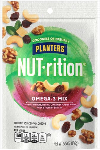 Planters Nutrition Omega 3 Snack Nuts Mix (5.5 Oz Bag)