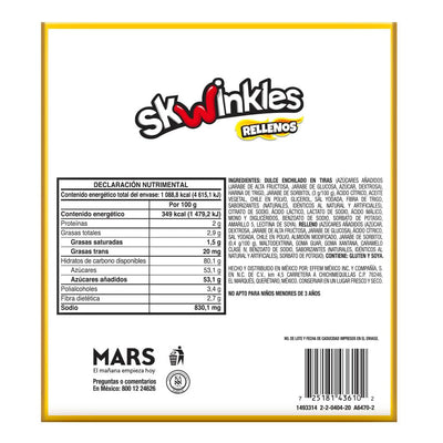 Lucas Skwinkles Pineapple - Tamarind Filled Flavored Sweet & Sour Candy Strips, 0.92Oz - 12 Pieces for Treats, Fruit, Parties, Piñatas
