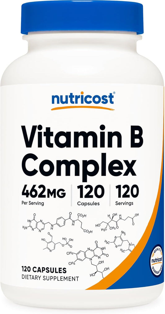 High  Vitamin B Complex 462Mg, 120 Capsules - with Vitamin C - Energy Complex
