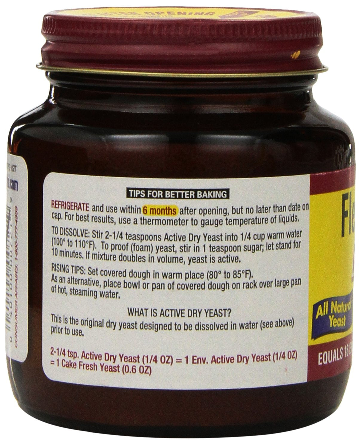 Fleischmanns Yeast, Activedry 4 Oz Jar Case of 6