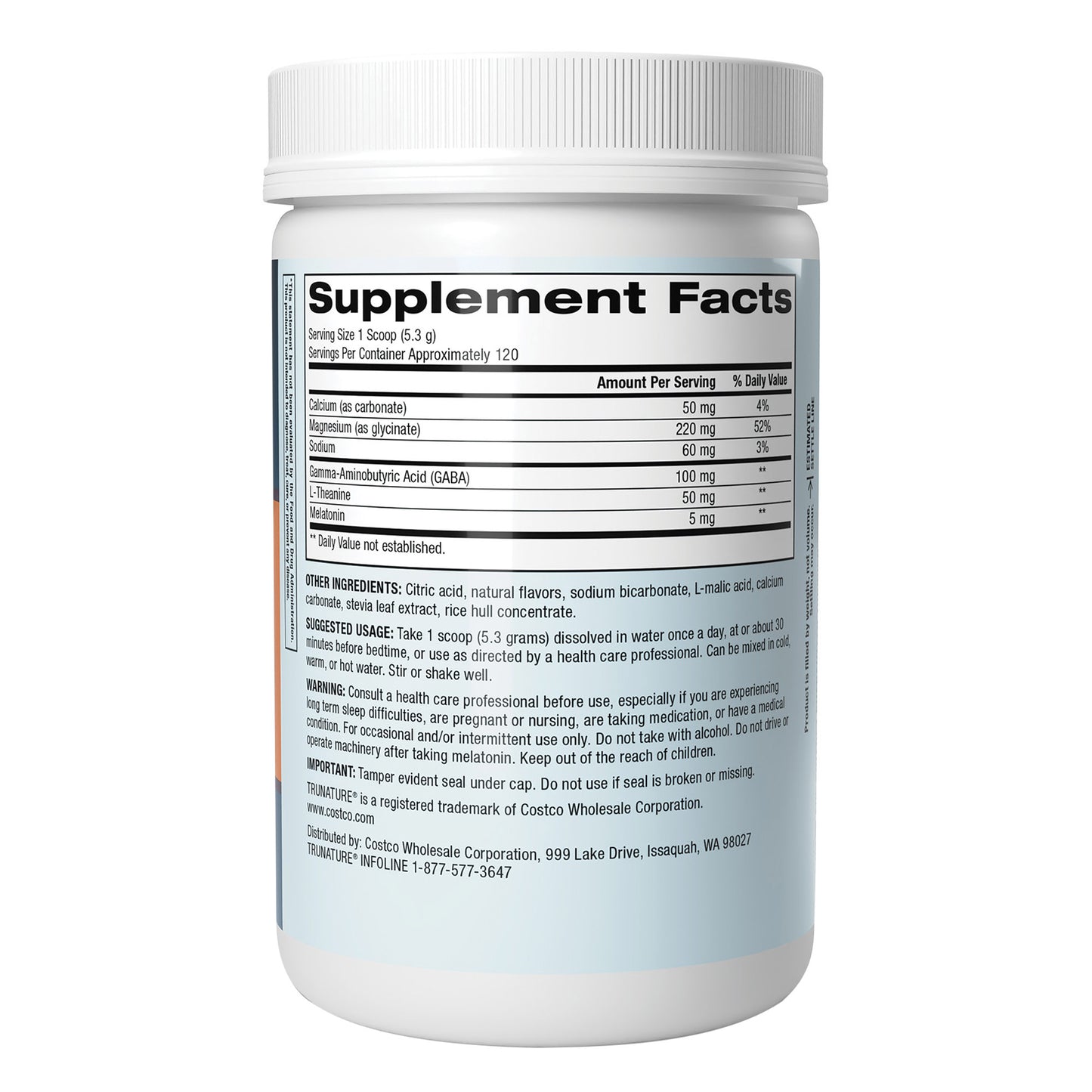 Trunature Magnesium Nighttime Powder, 636 Grams, 22.4 Oz