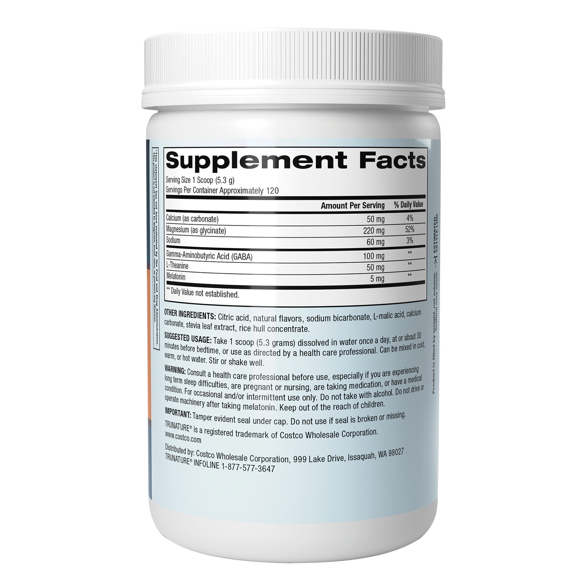 Trunature Magnesium Nighttime Powder, 636 Grams, 22.4 Oz