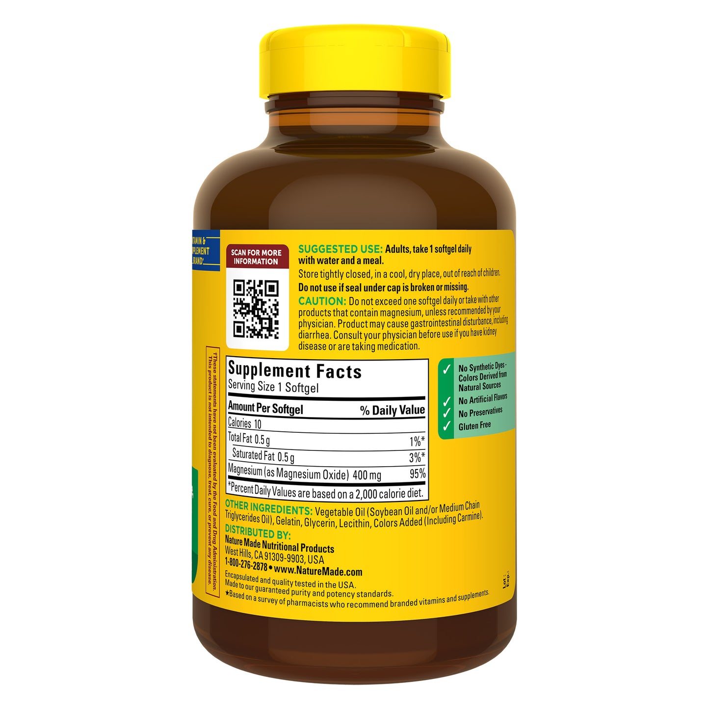 Nature Made Extra Strength Magnesium 400 Mg., 180 Softgels