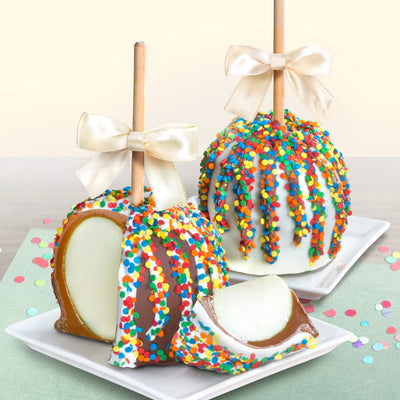 Home Delivery Birthday Chocolate Dipped Caramel Apples Pair 2 Piece Set 