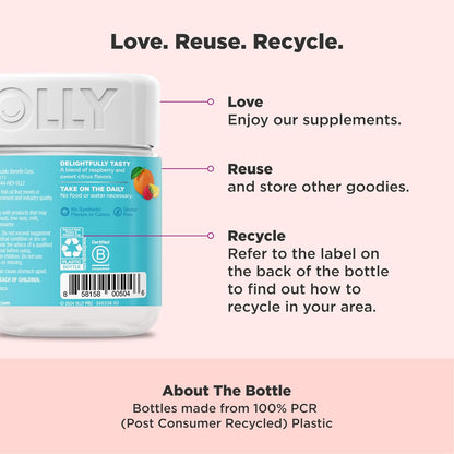 OLLY Prenatal Multivitamin Gummy, Supports Healthy Growth and Brain Development, Folic Acid, Vitamin D, Omega 3 DHA, Chewable Supplement, Citrus Berry Flavor, 30 Day Supply - 60 Count