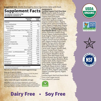 Garden of Life Organics Prenatal Gummies Multivitamin with Vitamin D3, B6, B12, C & Folate for Healthy Fetal Development – Organic, Non-Gmo, Gluten-Free, Vegan, Berry Flavor, 30 Day Supply