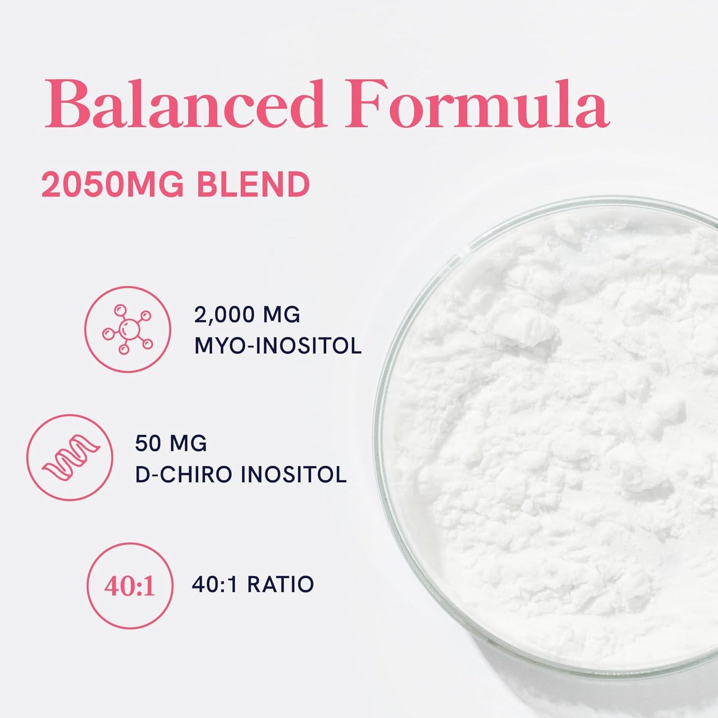 Myo-Inositol & D-Chiro Inositol for Hormone Balance for Women | Fertility, Ovarian Health & Cycle Support | Ideal 40:1 Ratio, Myoinositol 2000Mg & D Chiro 50Mg | Ovarian Support Vitamins | 120 Ct.