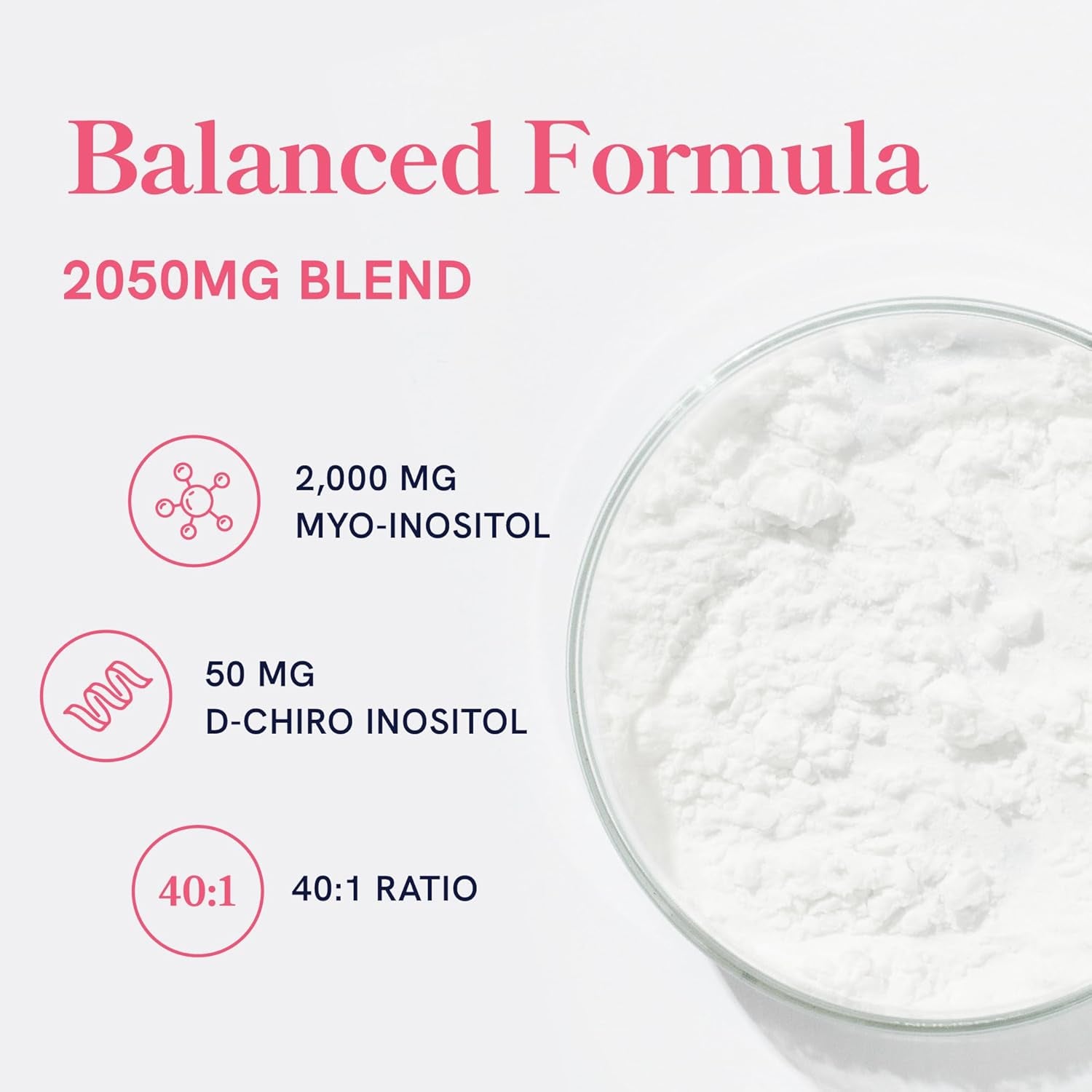 Myo-Inositol & D-Chiro Inositol for Hormone Balance for Women | Fertility, Ovarian Health & Cycle Support | Ideal 40:1 Ratio, Myoinositol 2000Mg & D Chiro 50Mg | Ovarian Support Vitamins | 120 Ct.
