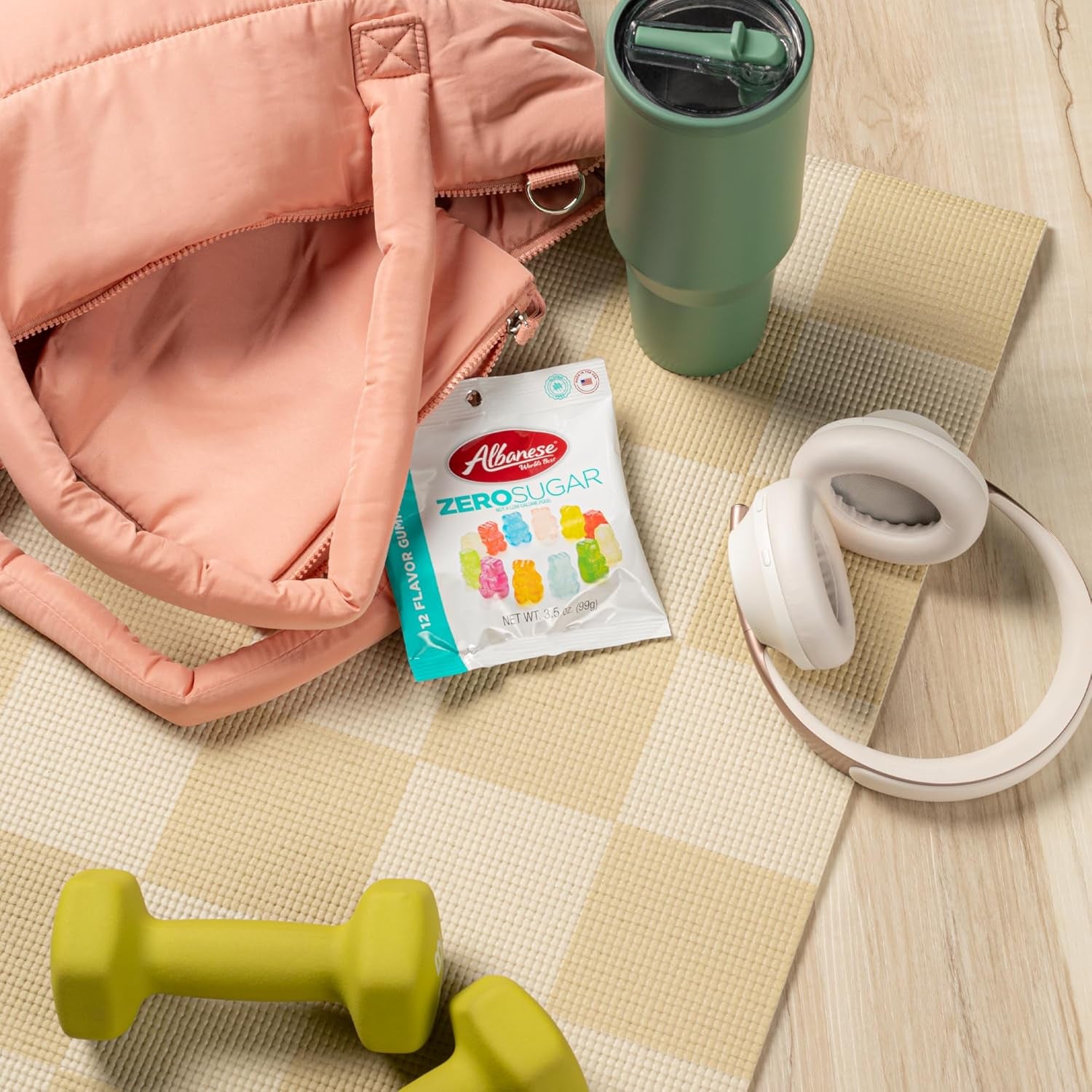 Albanese Candy, Sugar Free 12 Flavor Gummi Bears, 3.5 Oz. Bag, Case of 12